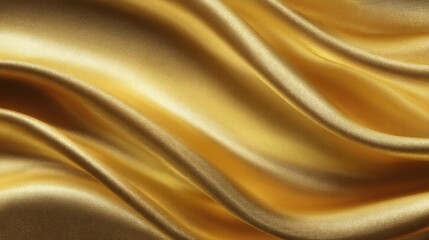 Fototapeta premium Elegant gold fabric waves texture background for luxurious design projects, showcasing smooth folds and subtle shines that enhance richness and opulence
