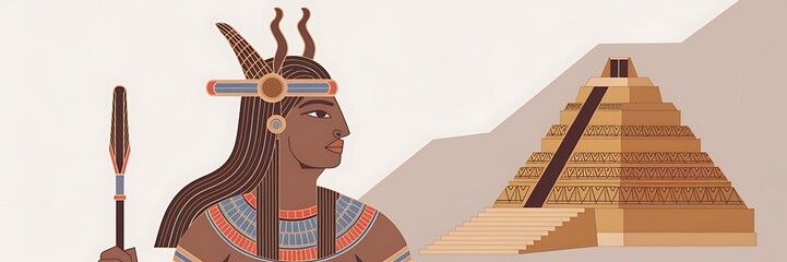 Sumerian goddess Inanna Ishtar divine queen of heaven fertility love standing before grand Anunnaki temple Mesopotamian architecture detailed ancient structure spiritual art 2D cartoon illustration