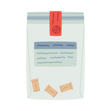 Package with Evidence as Police Equipment and Professional Policeman Object Vector Illustration
