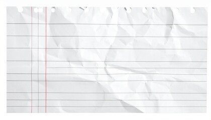 blank crumpled lined paper notebook paper with torn edges