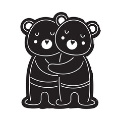 Hug Day black color design, solid white background (1).eps
