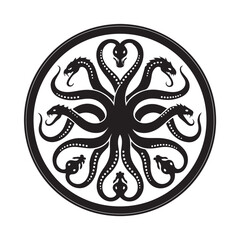 Hydra silhouette vector style design black color . white color background (1).eps