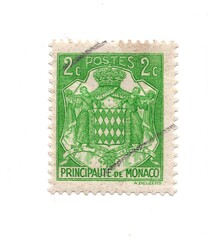 A vintage postage stamp from Monaco