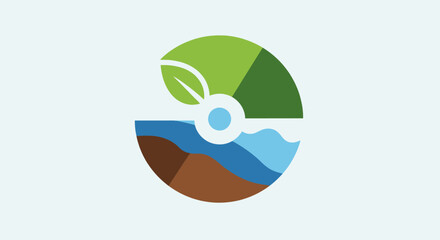Environmental Sustainability Logo Design with Natural Elements.