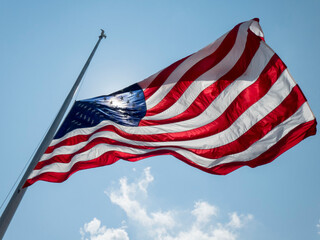 US flag at half mast
