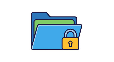 Secured folder with padlock for data protection and privacy.