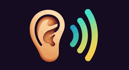 Sound Waves Emanating From Human Ear.