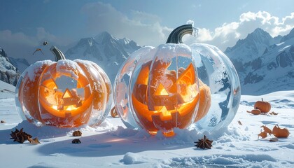 pumpkins and flowers