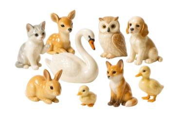 Porcelain animal figurines add a whimsical touch to your bedroom nightstand.