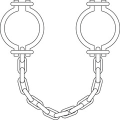 Chains Shackles Outline Icon Illustration on White Background