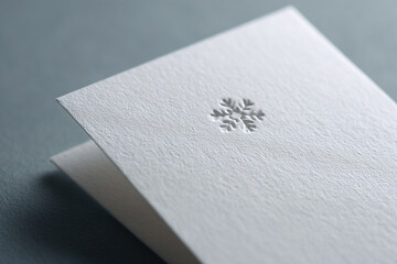 Elegant Snowflake Card: A minimalist white card with an embossed snowflake design, perfect for winter holidays and special occasions.