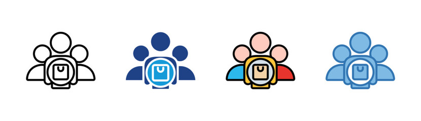 Collaboration icon set multiple style collection