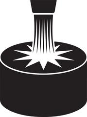 Stylized abstract light source graphic with geometric elements