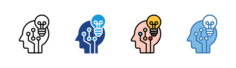 Intelligence icon set multiple style collection