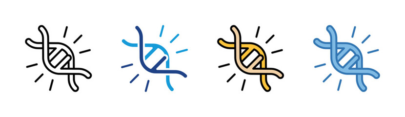 Dna icon set multiple style collection