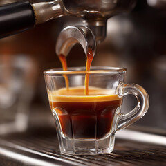 Fresh Espresso Being Poured
