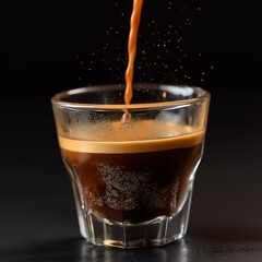 Fresh Espresso Pouring into Glass