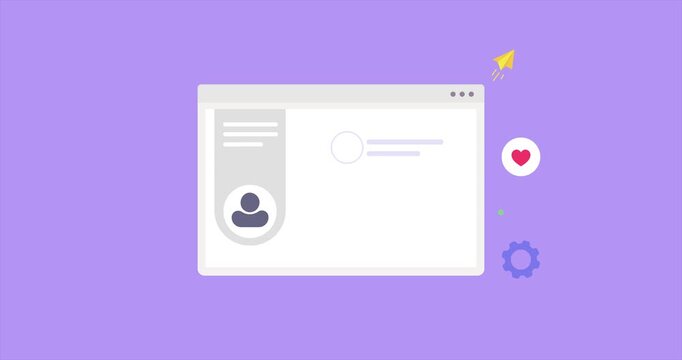User profile dashboard interface animation