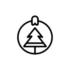 Tree ornament icon in geometric style