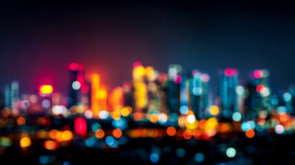 夜景のボケが美しい都市の光