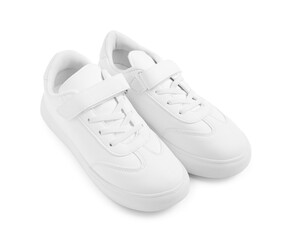 Pair of stylish kid's sneakers isolated on white