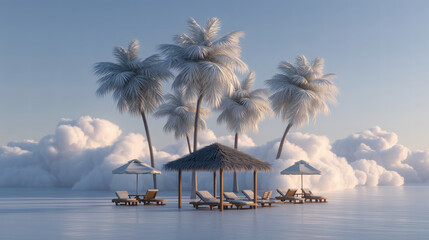 3D Cartoon Resort Island