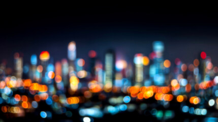 夜景のボケが美しい都市の光