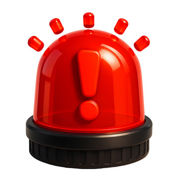 Urgent alert flashing red siren symbolizing danger or important notification, demanding immediate attention for critical alerts and emergency warnings.