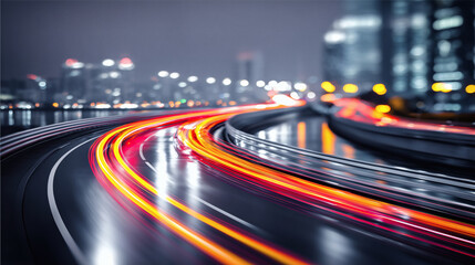 Red and orange dynamic blur curve