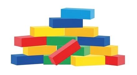 Colorful wooden toy blocks stacked building blocks educational toys for kids learning games