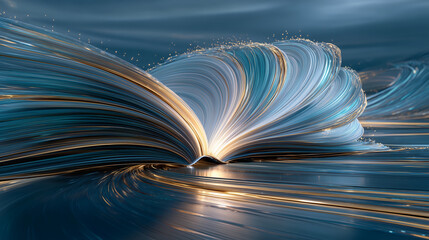 The pages of the book radiate light