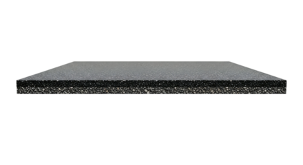 Cross section of asphalt pavement showing layers of aggregate and binder, cutout, PNG isolated on white or transparent background