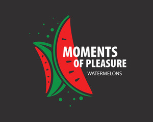 Unusual vector watermelon logo hand-drawn
