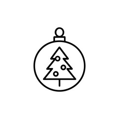 Obraz premium Christmas ornament with holiday tree inside