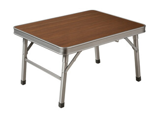 Fototapeta premium Weather-resistant collapsible picnic table for easy storage in your backyard.