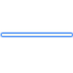 Obraz premium A bright blue glowing horizontal light tube isolated on transparent background