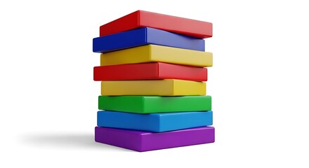 Colorful blocks tower stack children toys educational learning development play stacking game kids