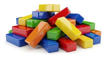 Colorful wooden building blocks toy for kids educational games learning and creative play time