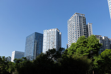 Fototapeta premium High-rise residential apartment buildings in cities