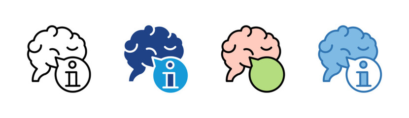 Knowledge icon set multiple style collection