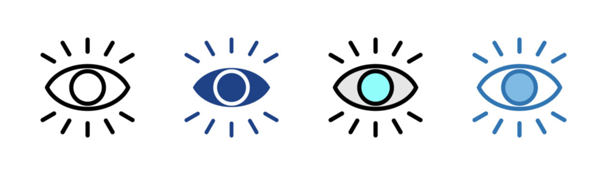 Vision icon set multiple style collection