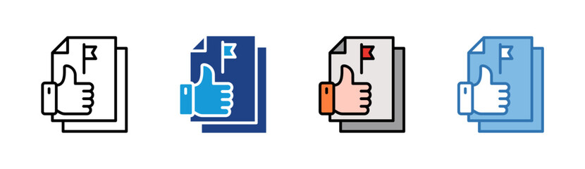 Fototapeta premium Approval icon set multiple style collection