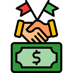 Economic Diplomacy lineal color icon