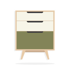 Illustration of Minimalist Small Cupboard Furniture in flat style.