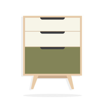 Illustration of Minimalist Small Cupboard Furniture in flat style.