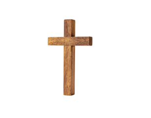 Textured Wooden Cross Against Black Background Symbolic Representation of Faith Spirituality and Christianity Isolated Object