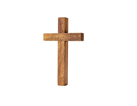 Textured Wooden Cross Against Black Background Symbolic Representation of Faith Spirituality and Christianity Isolated Object
