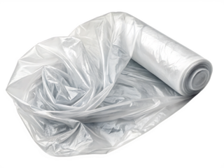 Roll of clear plastic bags isolated on transparent background