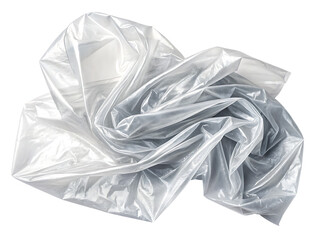 Crumpled transparent plastic bag isolated on transparent background