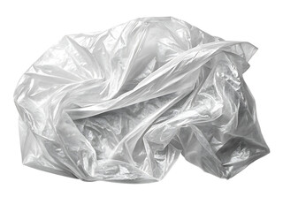Crinkled transparent plastic bag isolated on transparent background